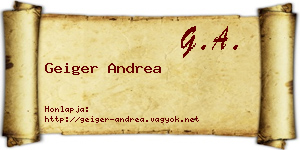 Geiger Andrea névjegykártya
